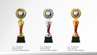 TC-3015 Plastic Trophy Gold Silver Bronze Singapore