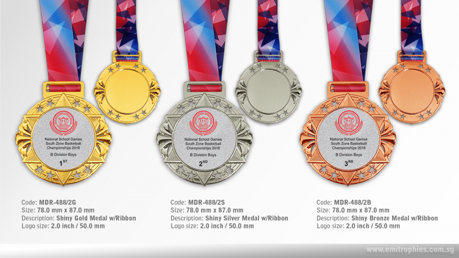 MDR-488-2 Custom Shiny Medal Gold Silver Bronze