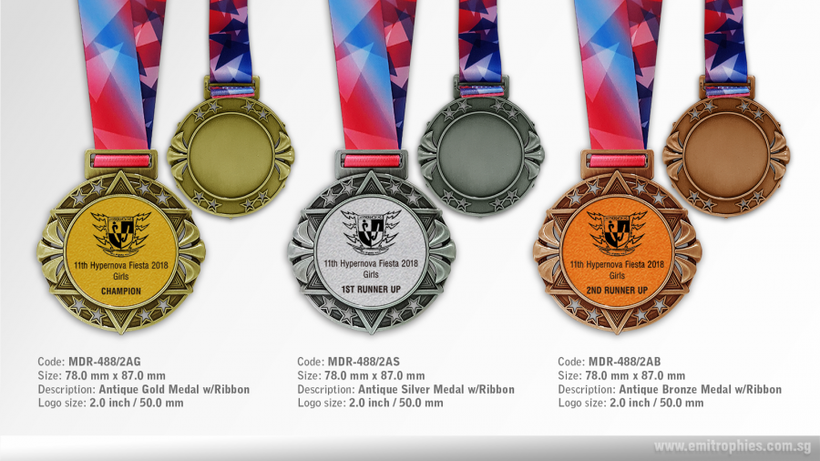MDR-488-2 Custom Shiny Medal Gold Silver Bronze