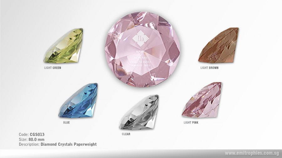 CGS013 Diamond Crystal Paperweight | Emitrophies Singapore