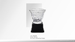 CG115A Floral Crystal Vase Trophy | Emitrophies Singapore