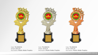 TS-344A/1 Plastic Holder Trophy - Gold, Silver & Bronze