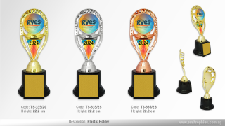 TS-335 Plastic Holder Trophy Collection Gold Silver Bronze Singapore