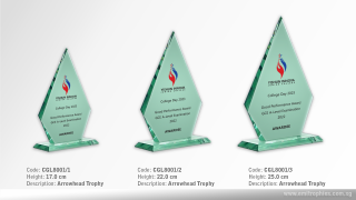 CGL8001 Arrowhead Glass Plaque | Emitrophies Singapore
