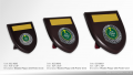 S11-303 Wooden Shield with Pewter Crest