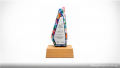 Recycled Plastic Award with Wooden Base