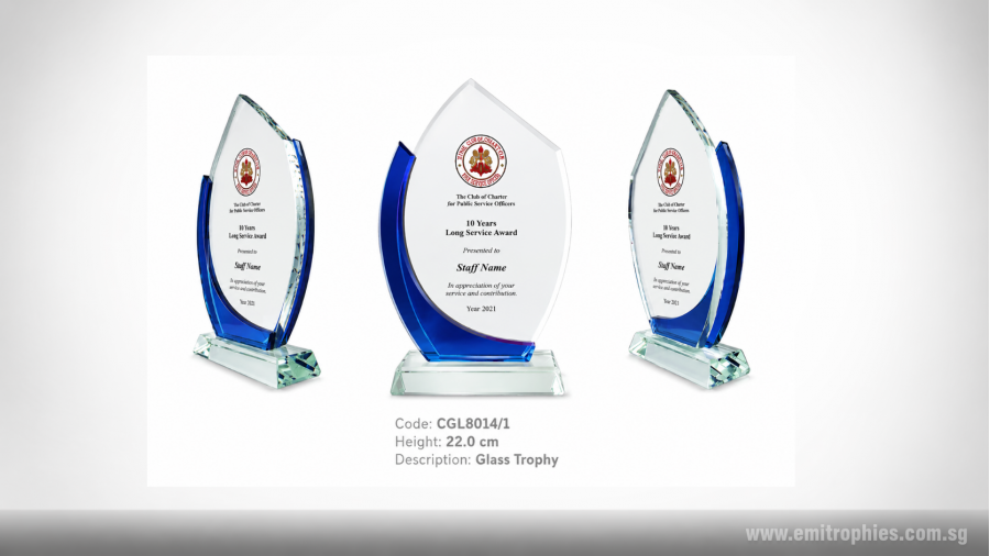 CGL8014 Crystal Glass Plaque | Emitrophies Singapore