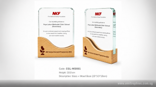 CGL-WD001 Glass & Wood Trophy