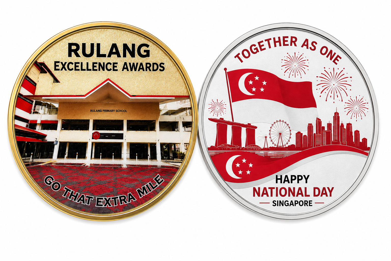 Coin with Mylar label digital printing